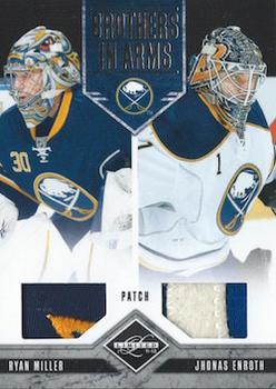 2011-12 Panini Limited - Brothers In Arms Materials Patches #17 Ryan Miller / Jhonas Enroth Front