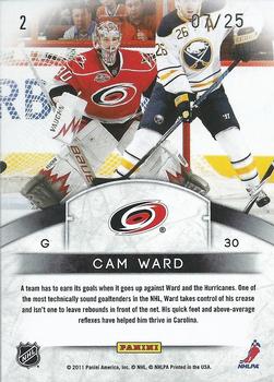 2011-12 Panini Limited - Crease Cleaners Gold Spotlight #2 Cam Ward Back