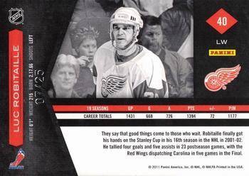 2011-12 Panini Limited - Gold Spotlight #40 Luc Robitaille Back