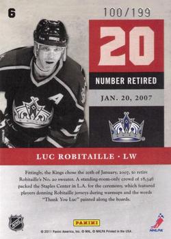 2011-12 Panini Limited - Retired Numbers #6 Luc Robitaille Back