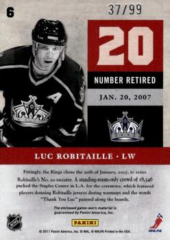 2011-12 Panini Limited - Retired Numbers Materials #6 Luc Robitaille Back