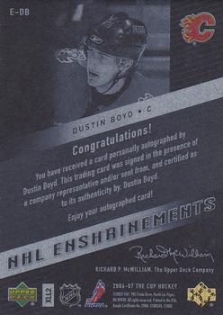 2006-07 Upper Deck The Cup - Enshrinements #E-DB Dustin Boyd Back