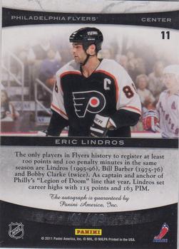 2011-12 Panini Limited - Select Signatures #11 Eric Lindros Back
