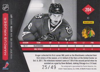 2011-12 Panini Limited - Silver Spotlight #204 Marcus Kruger Back