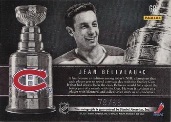 2011-12 Panini Limited - Stanley Cup Winners Signatures #JB Jean Beliveau Back