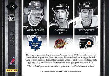 2011-12 Panini Limited - Trios Materials #18 Wendel Clark / Cam Neely / Rick Tocchet Back
