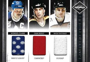 2011-12 Panini Limited - Trios Materials #18 Wendel Clark / Cam Neely / Rick Tocchet Front