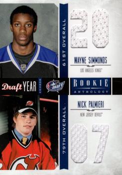 2011-12 Panini Rookie Anthology - Draft Year Combo Jerseys #39 Wayne Simmonds / Nick Palmieri Front