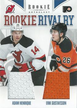 2011-12 Panini Rookie Anthology - Rookie Rivalry Dual Jerseys #42 Adam Henrique / Erik Gustafsson Front