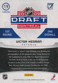 2011-12 Panini Titanium - Draft Day Autographs #19 Victor Hedman Back
