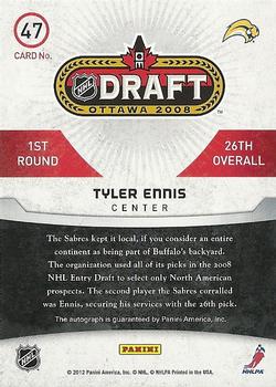 2011-12 Panini Titanium - Draft Day Autographs #47 Tyler Ennis Back