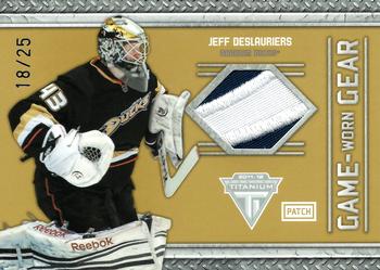 2011-12 Panini Titanium - Game Worn Gear Patch #97 Jeff Deslauriers Front