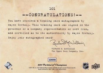 2011-12 Parkhurst Champions - Autographs #101 Wayne Gretzky Back