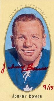 2011-12 Parkhurst Champions - Champ's Mini Signatures Red Ink #44 Johnny Bower Front