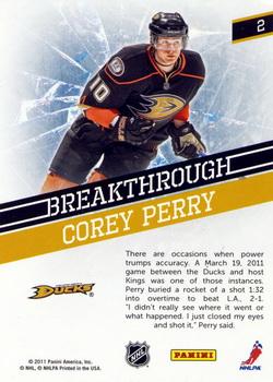 2011-12 Panini Pinnacle - Breakthrough #2 Corey Perry Back