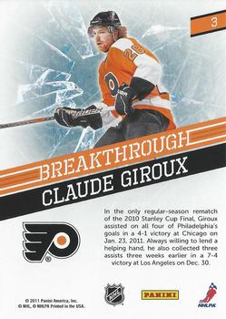 2011-12 Panini Pinnacle - Breakthrough #3 Claude Giroux Back