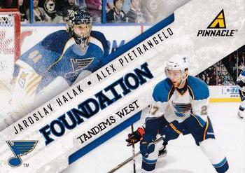 2011-12 Panini Pinnacle - Foundation Tandems West #7 Alex Pietrangelo / Jaroslav Halak Front