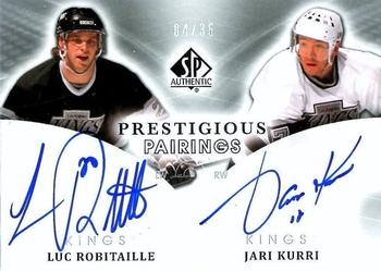 2011-12 SP Authentic - Prestigious Pairings #PP-RK Luc Robitaille / Jari Kurri Front