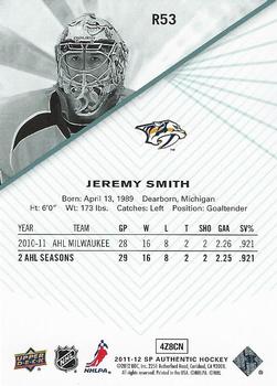 2011-12 SP Authentic - Rookie Extended #R53 Jeremy Smith Back