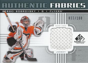 2011-12 SP Game Used - Authentic Fabrics #AF-SB Sergei Bobrovsky Front