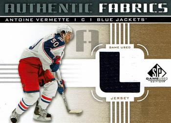 2011-12 SP Game Used - Authentic Fabrics Gold #AF-AV Antoine Vermette Front