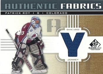 2011-12 SP Game Used - Authentic Fabrics Gold #AF-PR Patrick Roy Front