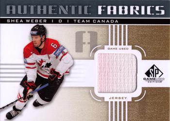 2011-12 SP Game Used - Authentic Fabrics Gold #AF-SW Shea Weber Front