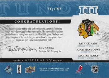 2011-12 SP Game Used - Authentic Fabrics Gold #AF-TO Jonathan Toews Back