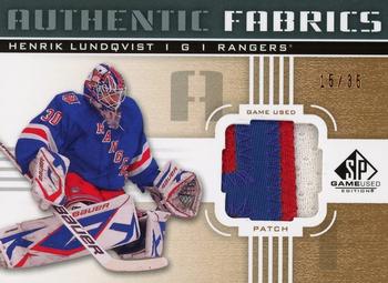 2011-12 SP Game Used - Authentic Fabrics Patches #AF-HL Henrik Lundqvist Front