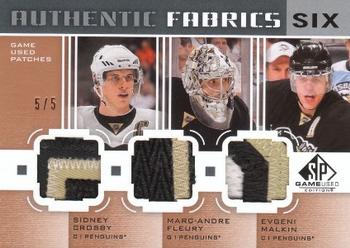 2011-12 SP Game Used - Authentic Fabrics Sixes Patches #AF6 PITWSH Sidney Crosby / Marc-Andre Fleury / Evgeni Malkin / Alexander Ovechkin / Nicklas Backstrom / Michal Neuvirth Front
