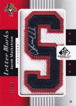2011-12 SP Game Used - Letter Marks #LM-JM Jacob Markstrom Front