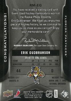 2011-12 SPx - Rookie Materials #RM-EG Erik Gudbranson Back
