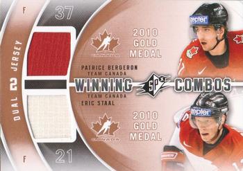 2011-12 SPx - Winning Combos #WC-BS Patrice Bergeron / Eric Staal Front