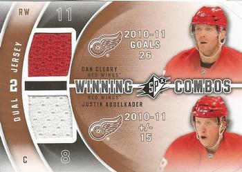 2011-12 SPx - Winning Combos #WC-DJ Daniel Cleary / Justin Abdelkader Front