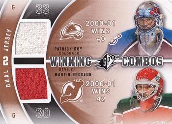 2011-12 SPx - Winning Combos #WC-RB Patrick Roy / Martin Brodeur Front