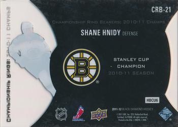 2011-12 Upper Deck Black Diamond - Boston Bruins Championship Rings #CRB-21 Shane Hnidy Back