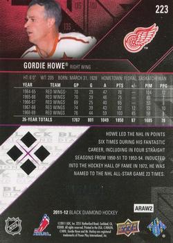 2011-12 Upper Deck Black Diamond - Ruby #223 Gordie Howe Back