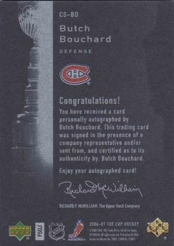 2006-07 Upper Deck The Cup - Stanley Cup Signatures #CS-BD Butch Bouchard Back