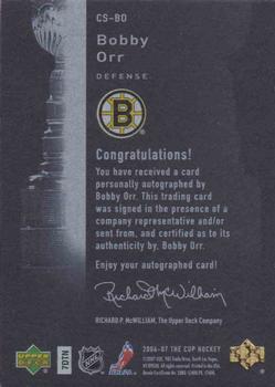 2006-07 Upper Deck The Cup - Stanley Cup Signatures #CS-BO Bobby Orr Back