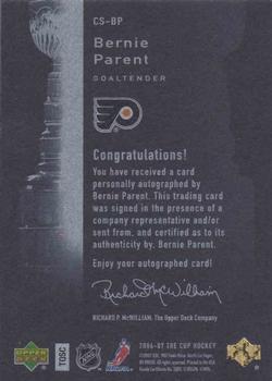 2006-07 Upper Deck The Cup - Stanley Cup Signatures #CS-BP Bernie Parent Back