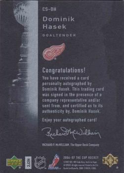 2006-07 Upper Deck The Cup - Stanley Cup Signatures #CS-DH Dominik Hasek Back