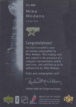 2006-07 Upper Deck The Cup - Stanley Cup Signatures #CS-MM Mike Modano Back