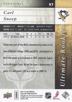 2011-12 Upper Deck Ultimate Collection #97 Carl Sneep Back