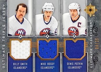 2006-07 Upper Deck Ultimate Collection - Jerseys Triple #UJ3-SBG Mike Bossy / Denis Potvin / Billy Smith Front