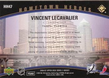 2006-07 Upper Deck - Hometown Heroes #HH47 Vincent Lecavalier Back