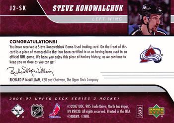 2006-07 Upper Deck - Game Jerseys #J2-SK Steve Konowalchuk Back