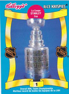 1992 Kellogg's NHL Trophies #1 Stanley Cup Front