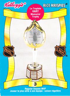 1992 Kellogg's NHL Trophies #3 Hart Memorial Trophy Front