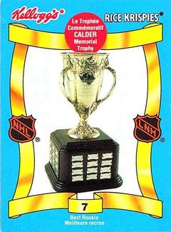 1992 Kellogg's NHL Trophies #7 Calder Memorial Trophy Front