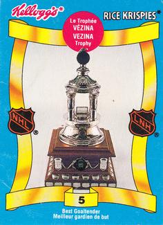 1992 Kellogg's NHL Trophies #5 Vezina Trophy Front